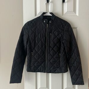 Banana Republic quilted jacket. Color: asphalt